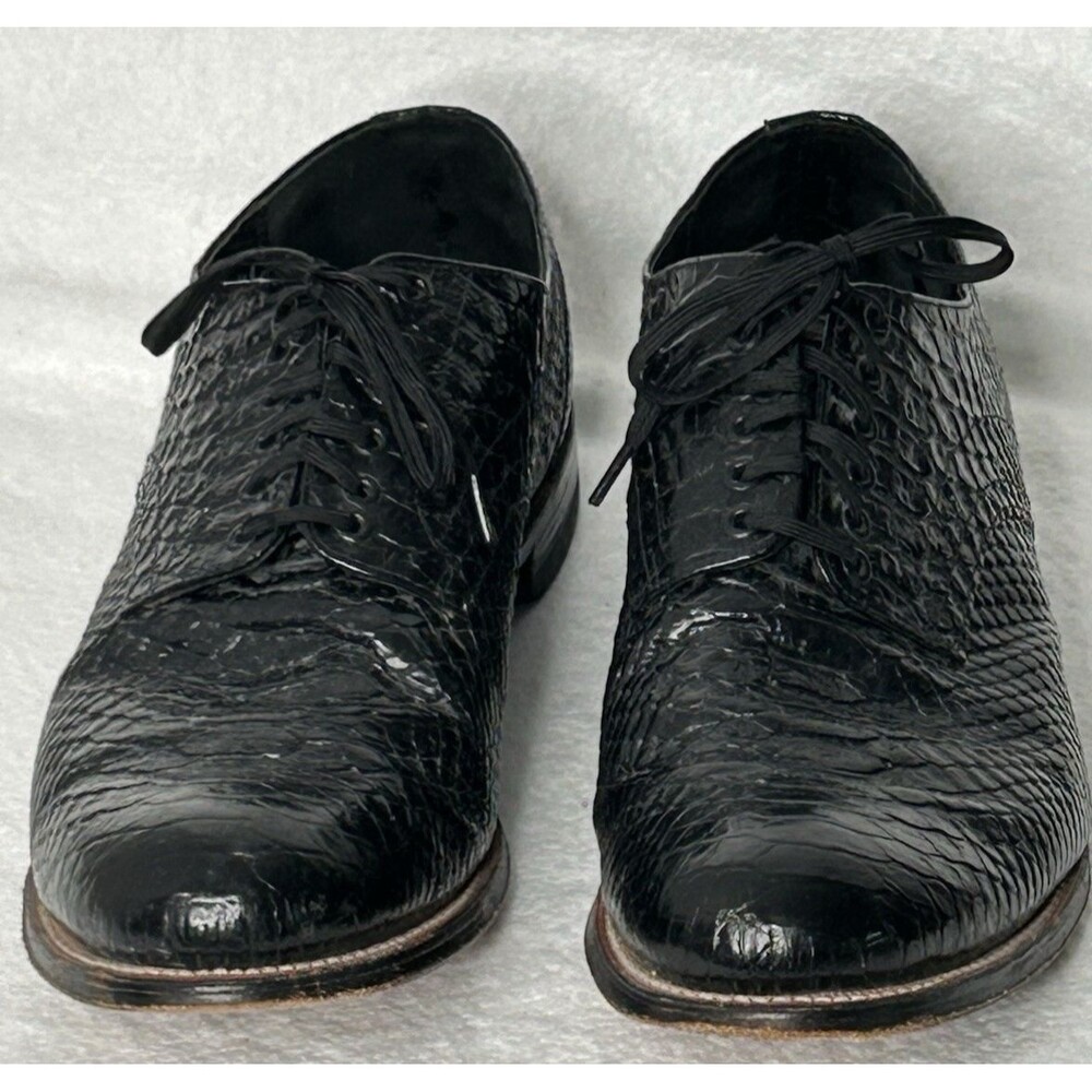 Stacy Adams Madison Anaconda Plain Toe Oxford Mens Size 12 D Black Formal Attire - Picture 12 of 14